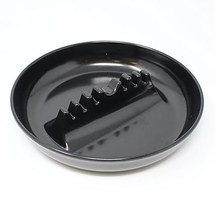 Restaurant Style Large Round Melamine Cigarette Cigar Ashtray - Tabletop Black