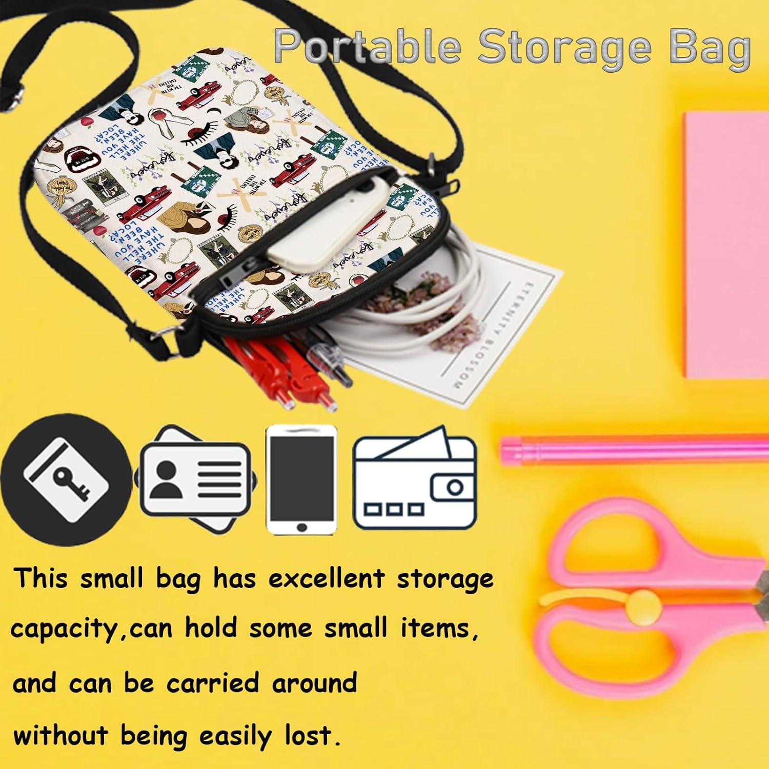 TSOTMO Vampire Merch Horror Movie Inspired Edward Crossbody Bag for Movie Fans (Very Presence Cross) - Image 5