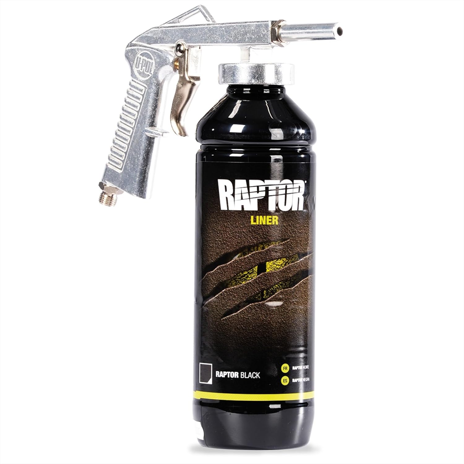 U-POL Raptor Black Urethane Spray-On Truck Bed Liner Kit, 2K Protective Coating with Spray Gun, UV Resistant, DIY Bedliner for Trucks, 4 Quarts