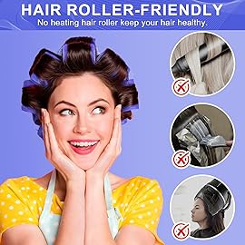Hair Rollers, 12 Pack Hair Curler Large Hair Rollers for Women, Self Grip Hair Roller with Clips, Blue