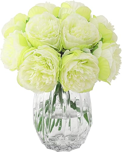 2 racimos de peonías artificiales, 10 cabezas de peonía de seda, ramos de flores falsas para bodas, hogar, oficina, fiesta, decoración de hotel,