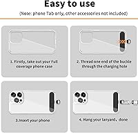 Vista 4 de TACOMEGE Pestaña de correa de teléfono para iPhone, parche de correa de teléfono celular, pieza de repuesto de correa de teléfono para todos