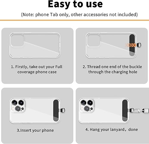Miniatura 4 de TACOMEGE Pestaña de correa de teléfono para iPhone, parche de correa de teléfono celular, pieza de repuesto de correa de teléfono para todos los