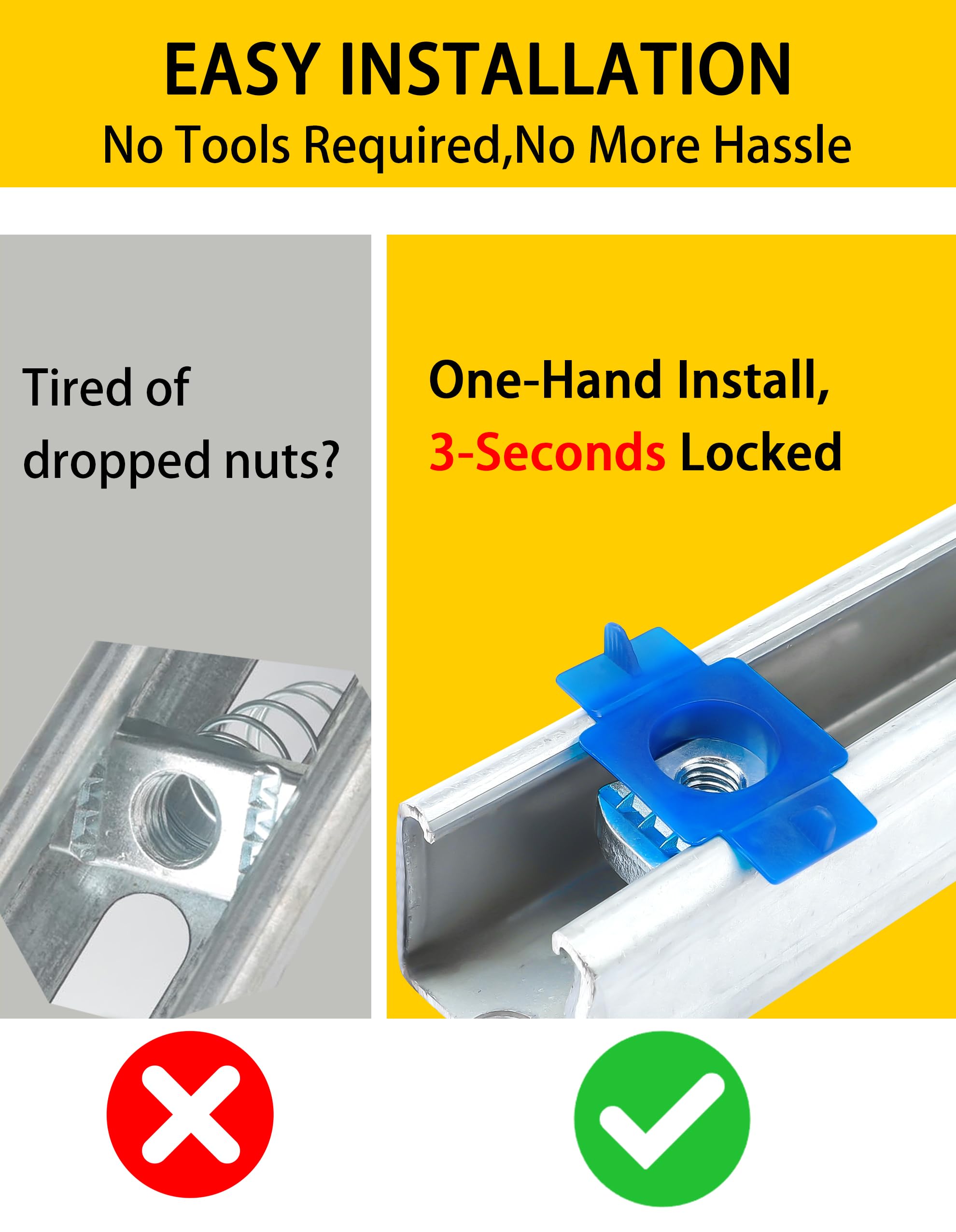 Nylon Strut Nuts - Twist-Lock Fasteners -3