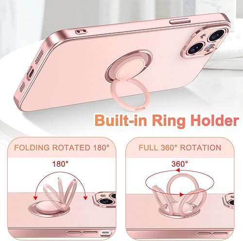 Miniatura 2 de LONTECT Funda para iPhone 15, a prueba de golpes, delgada, resistente, resistente a las caídas, con soporte de anillo, duradera y antideslizante,