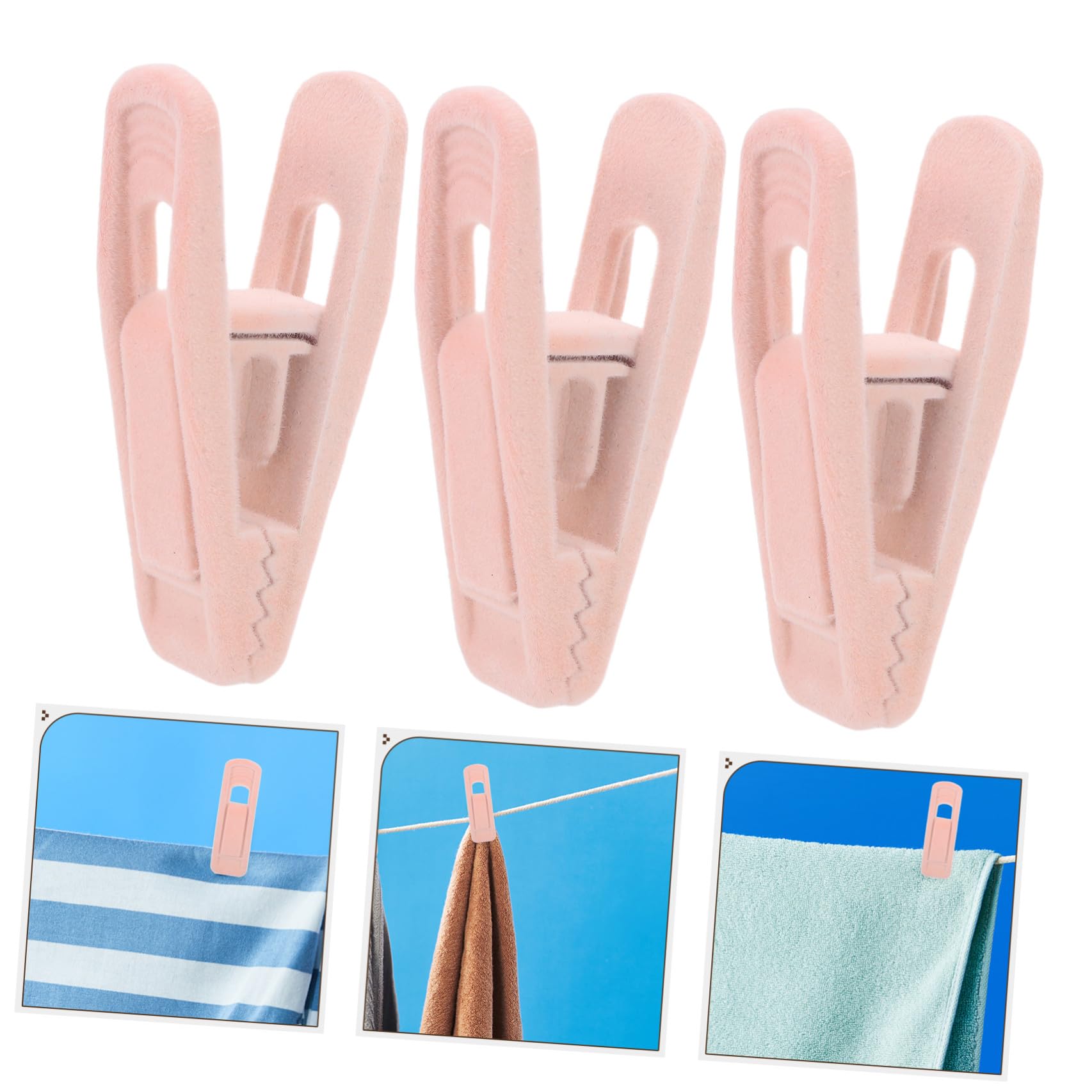 50 Piezas 50 Pinzas de Plástico para Ropa Terciopelo Antideslizante, Resistentes al Viento, Tamaño Pequeño, Color Rosa, Paquete de 50 Unidades para Pantalones, Faldas y Toallas,