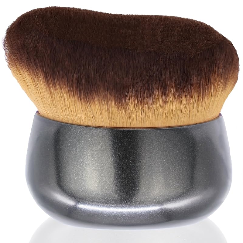 Pincel Kabuki angular sintético para maquiagem corporal, rosto e bronzeador, 75 mm, preto
