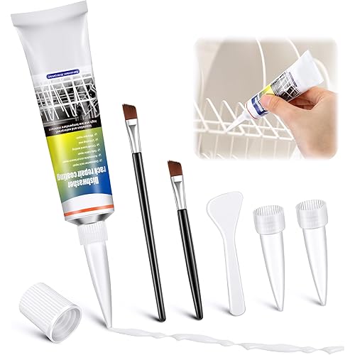 1.7oz Dishwasher Rack Repair Coating, White Dishwasher Vinyl Rack Rust Touch Up Paint Kit, Insulation and waterproof, high and low temperature resistant
