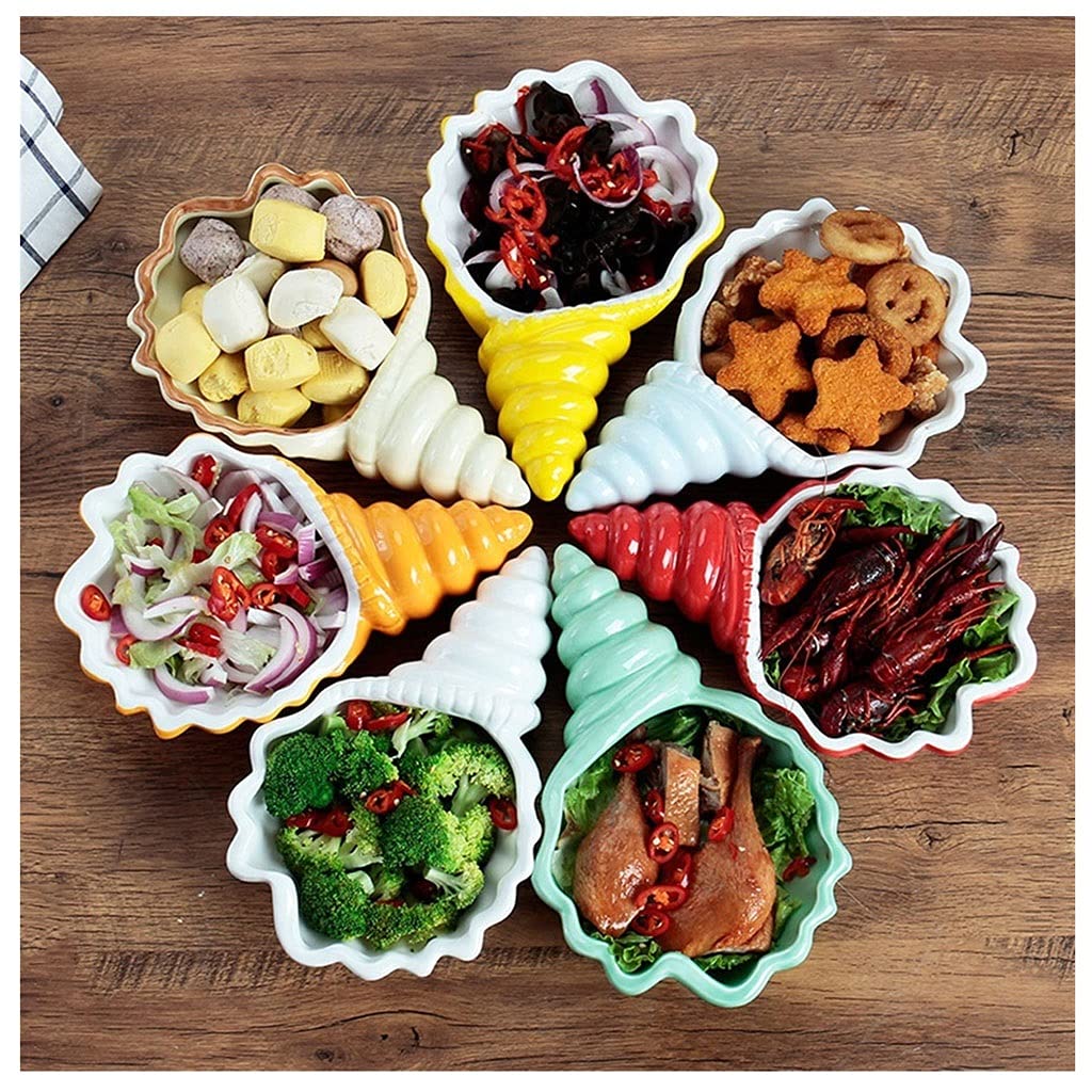 7 unids/Set de Platos creativos de Porcelana para Aperitivos, Platos para Frutas, Plato para Pastel, Plato para Dulces, Bandeja para Ensalada, vajilla de cerámica, vajilla Decorativa