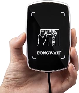 Fongwah RFID-Kartenleser, UID-Scanner, 13,56 MHz und 125 kHz, NFC-Kartenleser, Tastatur-Emulator für ISO14443A/B M1 Desfire Ultraleichte Karten und Näherungskarten