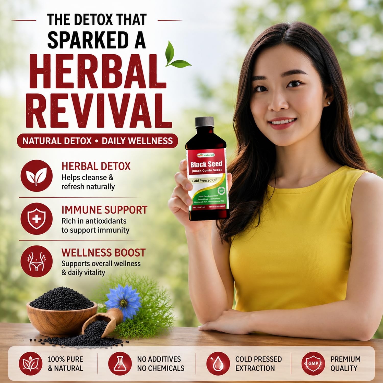 Best Naturals Black Seed Oil - Minimum 0.95% Thymoquinone (TQ) - Cold Pressed Nigella Sativa Aids in Digestive Health, Immune Support, Brain Function, Joint Mobility, Gluten Free, Non GMO - 16 OZ — Amazon image 7