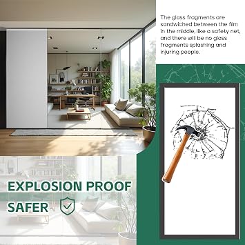 PDLC Switchable Smart Film for Windows, Electric Smart Window Privacy Film, Clear-to-Opaque Smart Window Glass Film for Home Office Doors Partitions Projection