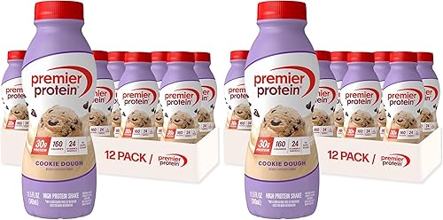 Vista 24 de Premier Protein - Batido de proteína sabor a plátanos y crema, 30 gramos de proteína, sin azúcar añadida, 24 vitaminas y minerales para apoyar