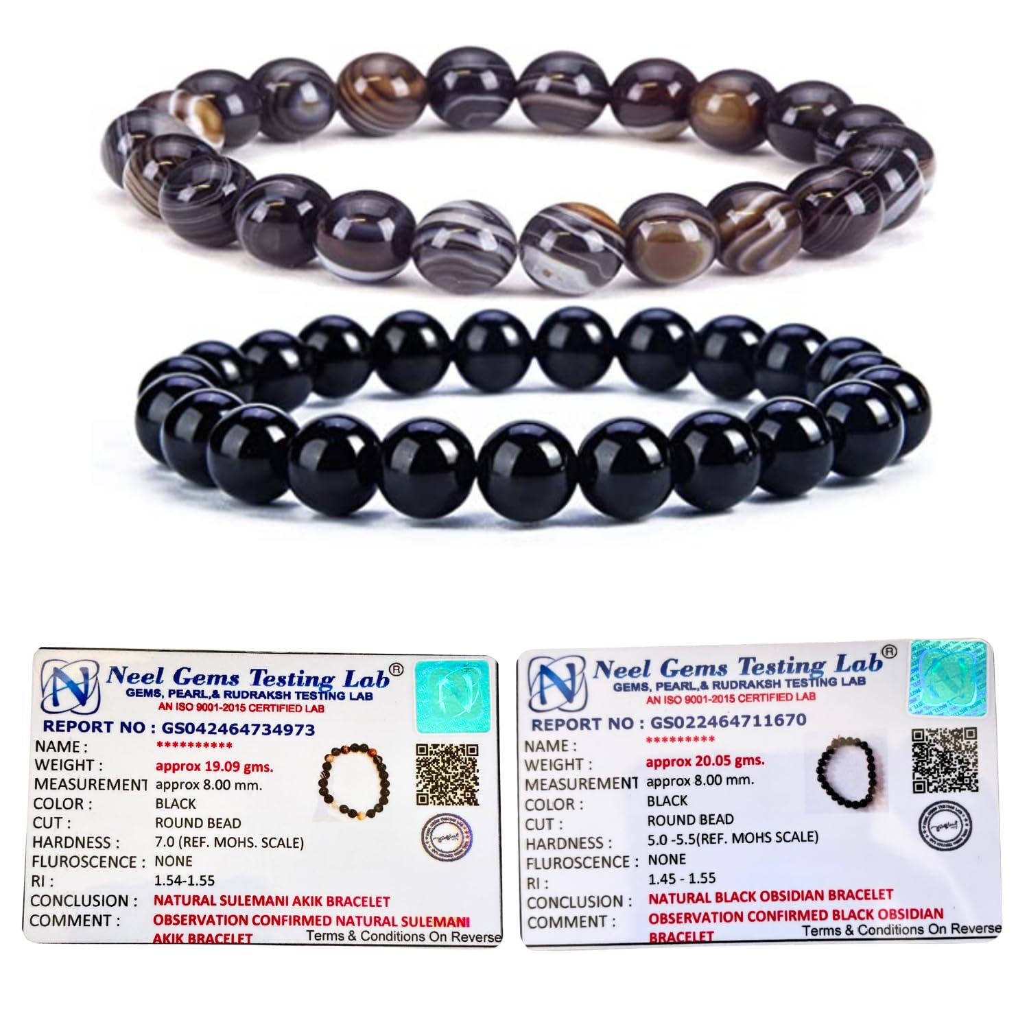 DIYSM Natural Healing Crystals 8MM Beads Bracelet (Pack of 2) (Sulemani Hakik & Black Tourmaline) (B09XV28F2K) Amazon Price History, Amazon Price Tracker