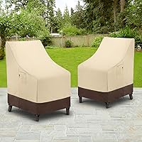 Vista 7 de Arcedo Fundas para Sillas de Respaldo Alto para Exteriores Impermeables, Fundas para Sillas Giratorias de Comedor Apilables de Servicio Pesado
