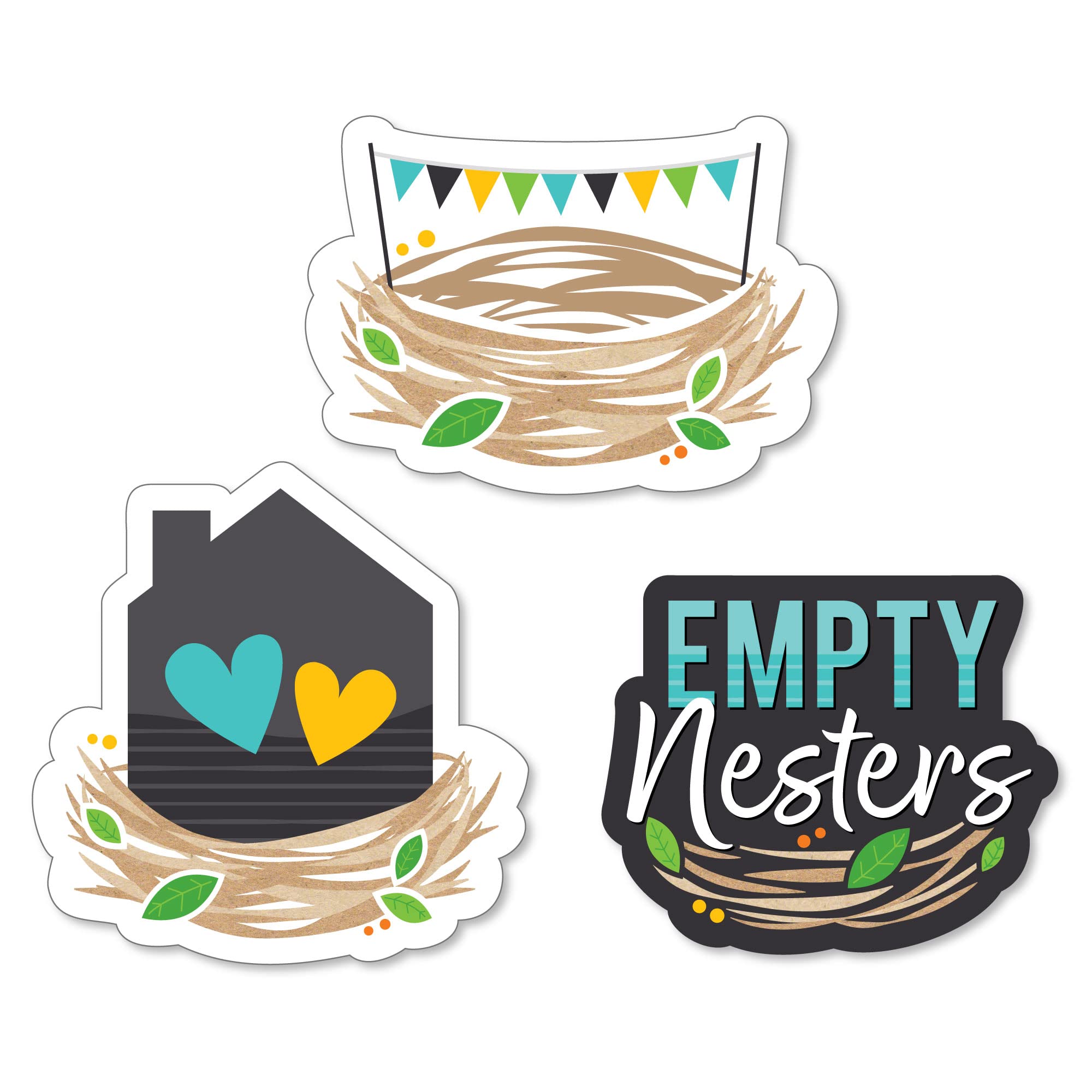 Big Dot of Happiness Empty Nesters - DIY Shaped Empty Nest Party Cut-Outs - 24 Count