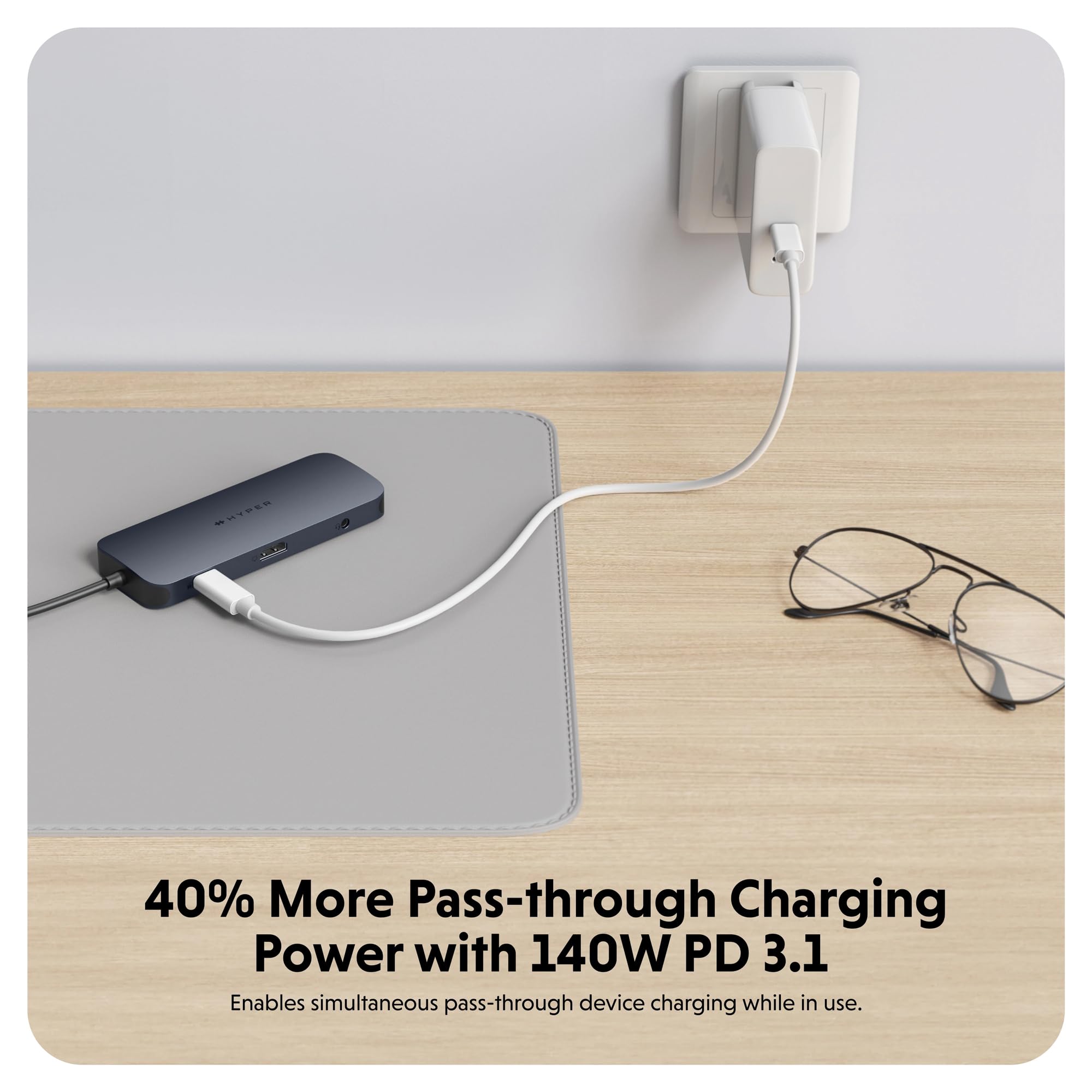 Hyper Drive Next Hub USB C 10 ports pour Mac, PC et Chromebook avec HDMI 4K60Hz, 2 USB-A, hub USB-C 10 Gbps 140 W, lecteur de cartes SD et microSD, Ethernet, ports audio de 3,5 mm