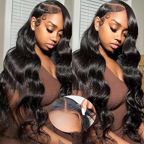 Body Wave Glueless Wigs Human Hair Pre Plucked Pre Cut for Beginners 5x5 HD Lace Closure Wigs Human Hair Body Wave Lace Front Wigs No Glue 3 Seconds to Wear Glueless Wig 24 Inch Natural Color