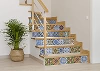 Vista 3 de Adhesivos para azulejos, 24 piezas, auténticos azulejos tradicionales de Talavera, calcomanías para azulejos de baño y cocina, fáciles de aplicar