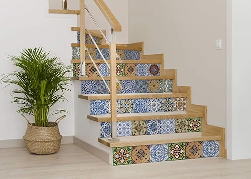 Miniatura 3 de Adhesivos para azulejos, 24 piezas, auténticos azulejos tradicionales de Talavera, calcomanías para azulejos de baño y cocina, fáciles de aplicar,