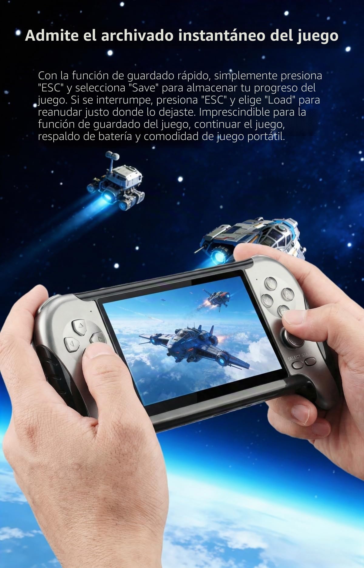 Consola de Juegos Retro YHFITN de 4,3 Pulgadas con Juegos Integrados, Salida de TV, Reproductor de vídeo y música, batería Recargable, cumpleaños para Adolescentes y Adultos.