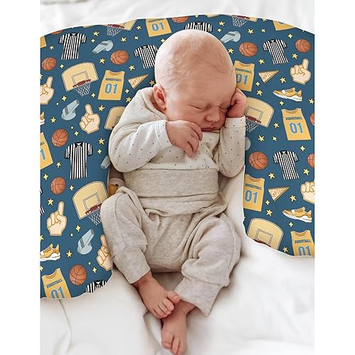 Miniatura 4 de Fundas de almohada de lactancia para niños y niñas, para fanáticos de los balones de baloncesto y estrellas, fundas de almohada para lactancia