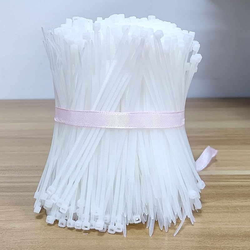 YAMXIN Kábelkötegelő 1000db Fehér 120mm x 2,5mm - Nylon Kábelrendező Kötegelő Elektromos Szereléshez, Háztartásba, Kertbe, Számítógéphez