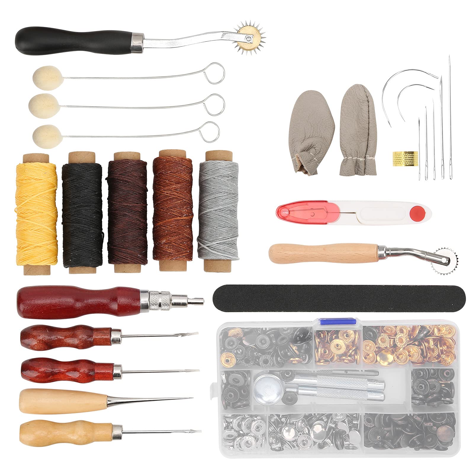 Strumenti per la lavorazione della pelle Pratico kit di riparazione per cucito fatto a mano fai-da-te per cappotti, tende, materassi