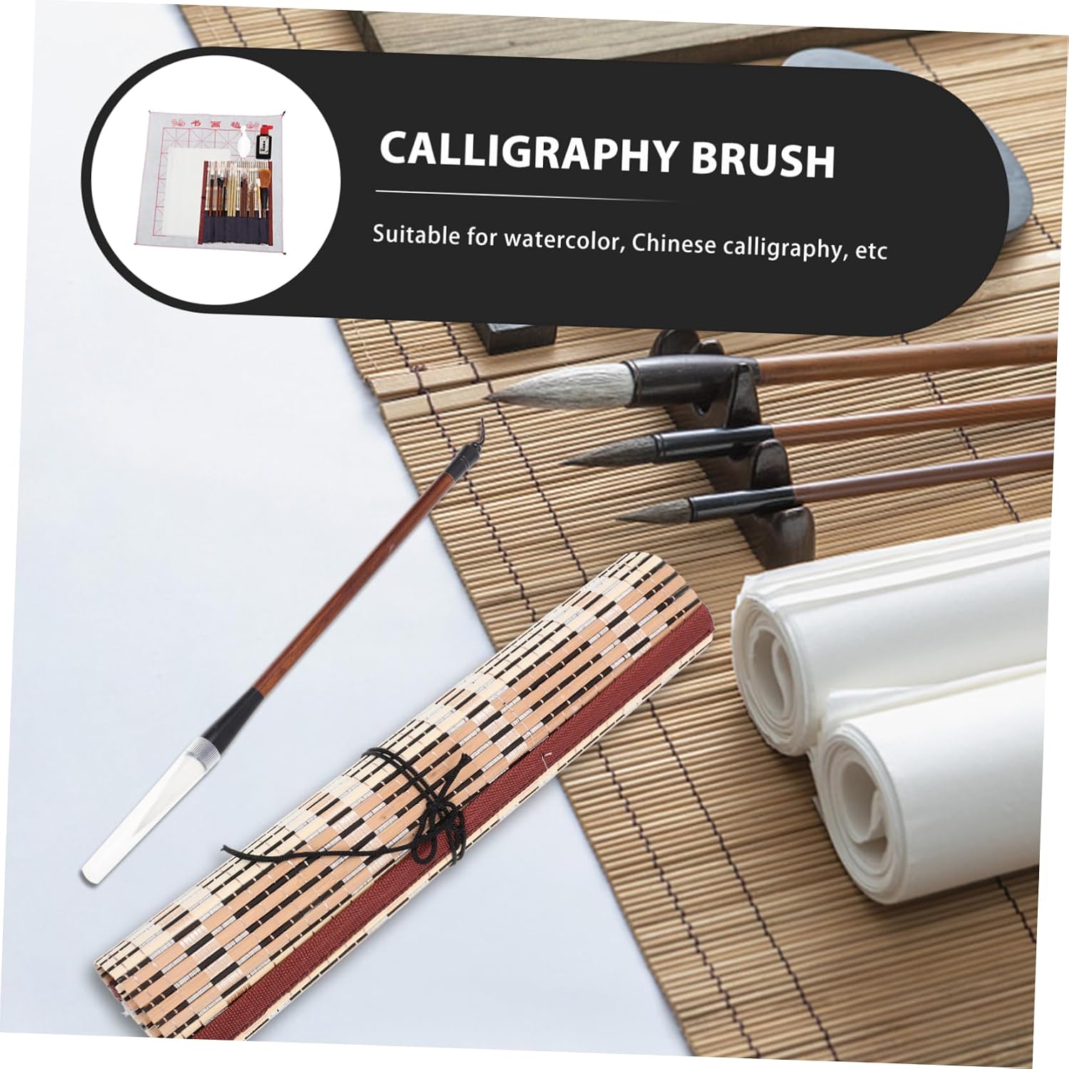 DOITOOL Calligraphy Brush Set for Beginners 6-Piece Traditional Chinese Painting Pens Fine Tips for Sumi Painting and Calligraphy for Students and Art Enthusiasts