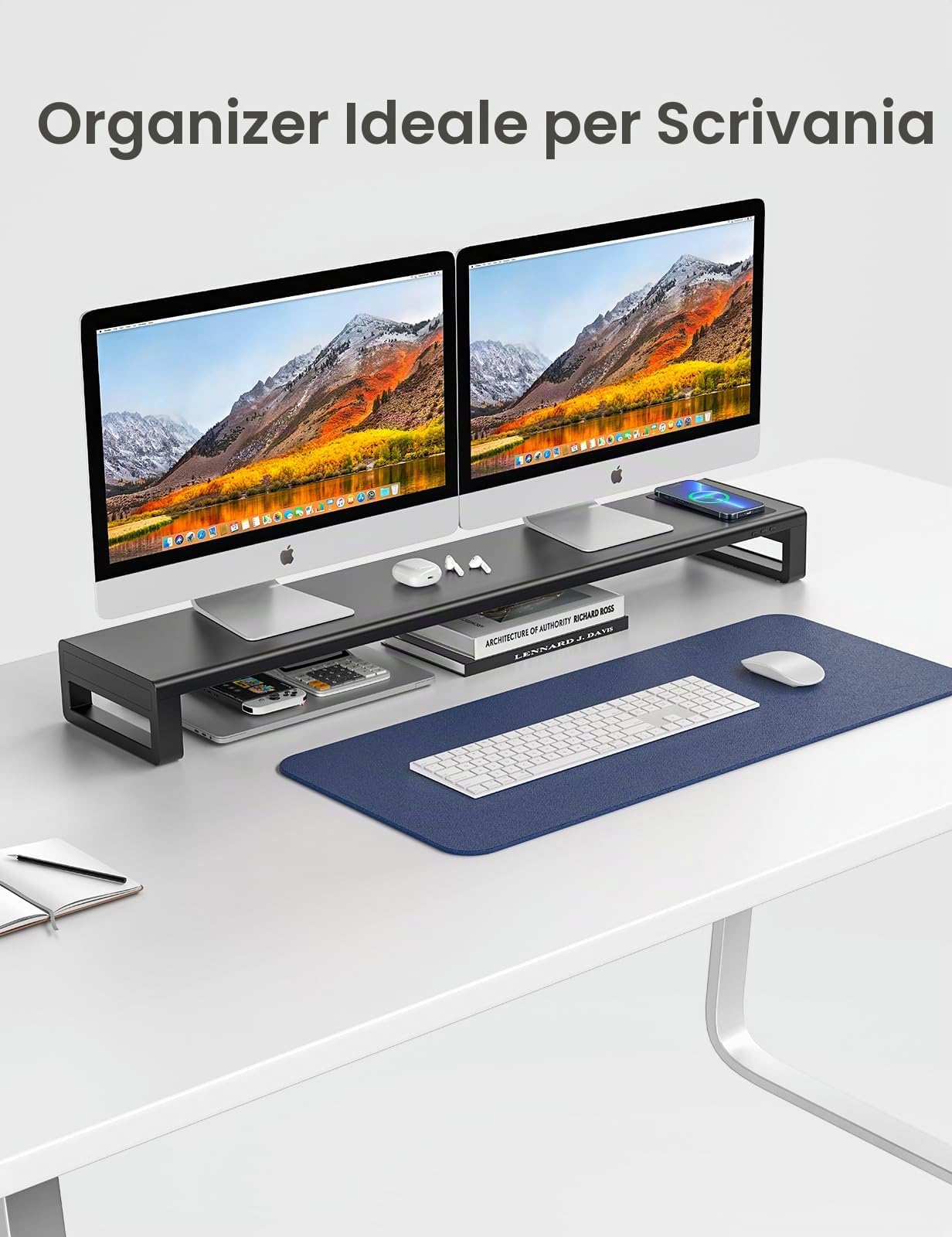 VAYDEER Supporto per Monitor | Rialza il monitor e crea spazio per tastiera, mouse e accessori, aiutando a mantenere ordinata la postazione.