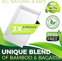 Vista 3 de Paquete de 50 bandejas rectangulares desechables de 14 pulgadas, platos de papel compostables extra grandes para servir cangrejos, langostas