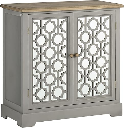 HOMCOM Armario de almacenamiento de granja armario de bufé con puertas dobles de vidrio y encimera de madera maciza para cocina comedor sala de