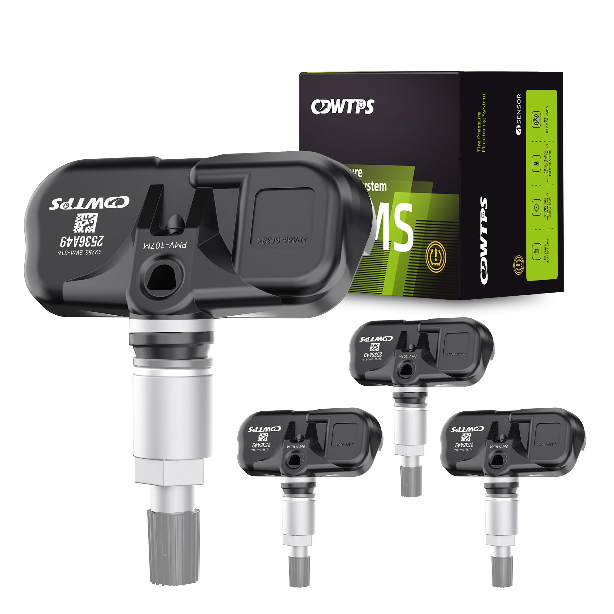 TPMS Sensor,315MHZ Tire Pressure Monitor System for 8-12 Honda Accord 07-11 Honda CR-V 08 Honda Fit 08-09 Honda S2000 4-Pack Replaces#42753-SWA-316.42753-SWA-A53