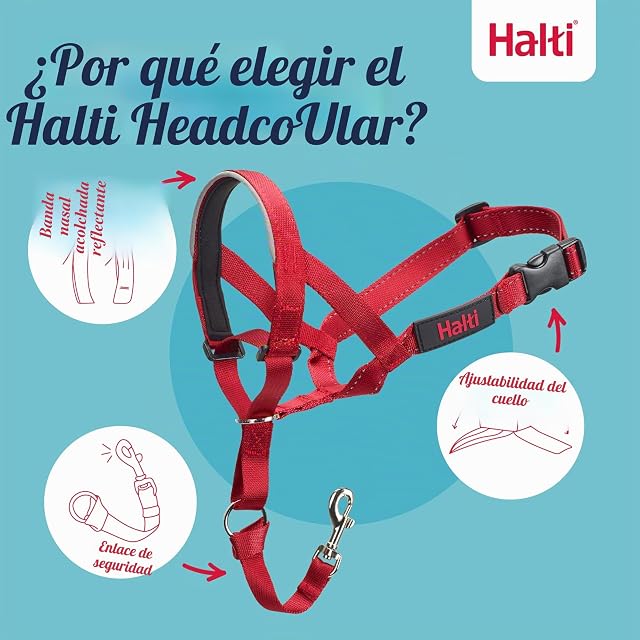 Foto 3 de 6 de Collar Ronzal HALTI - Para evitar que tu perro tire de la correa, Ajustable y Ligero, con banda de nariz…