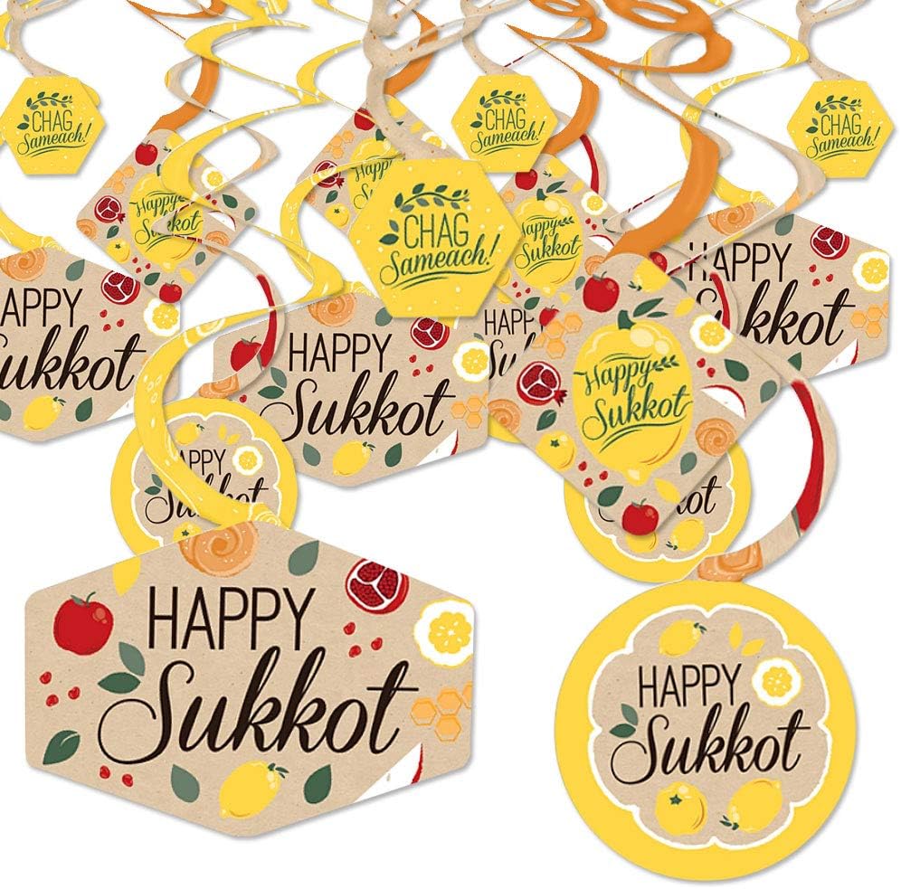Big Dot of HappinessSukkot - Sukkah Jewish Holiday Hanging Decor - Party Decoration Swirls - Set of 40