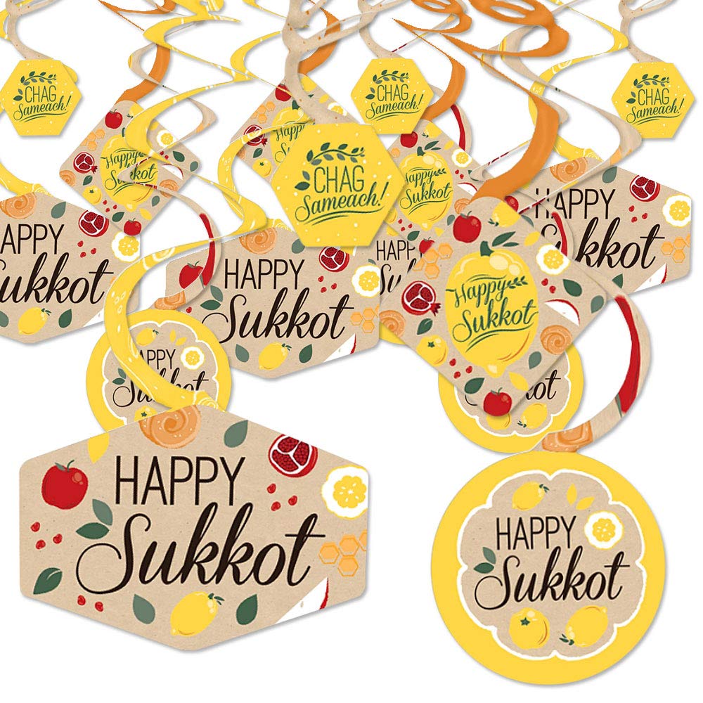Big Dot of HappinessSukkot - Sukkah Jewish Holiday Hanging Decor - Party Decoration Swirls - Set of 40