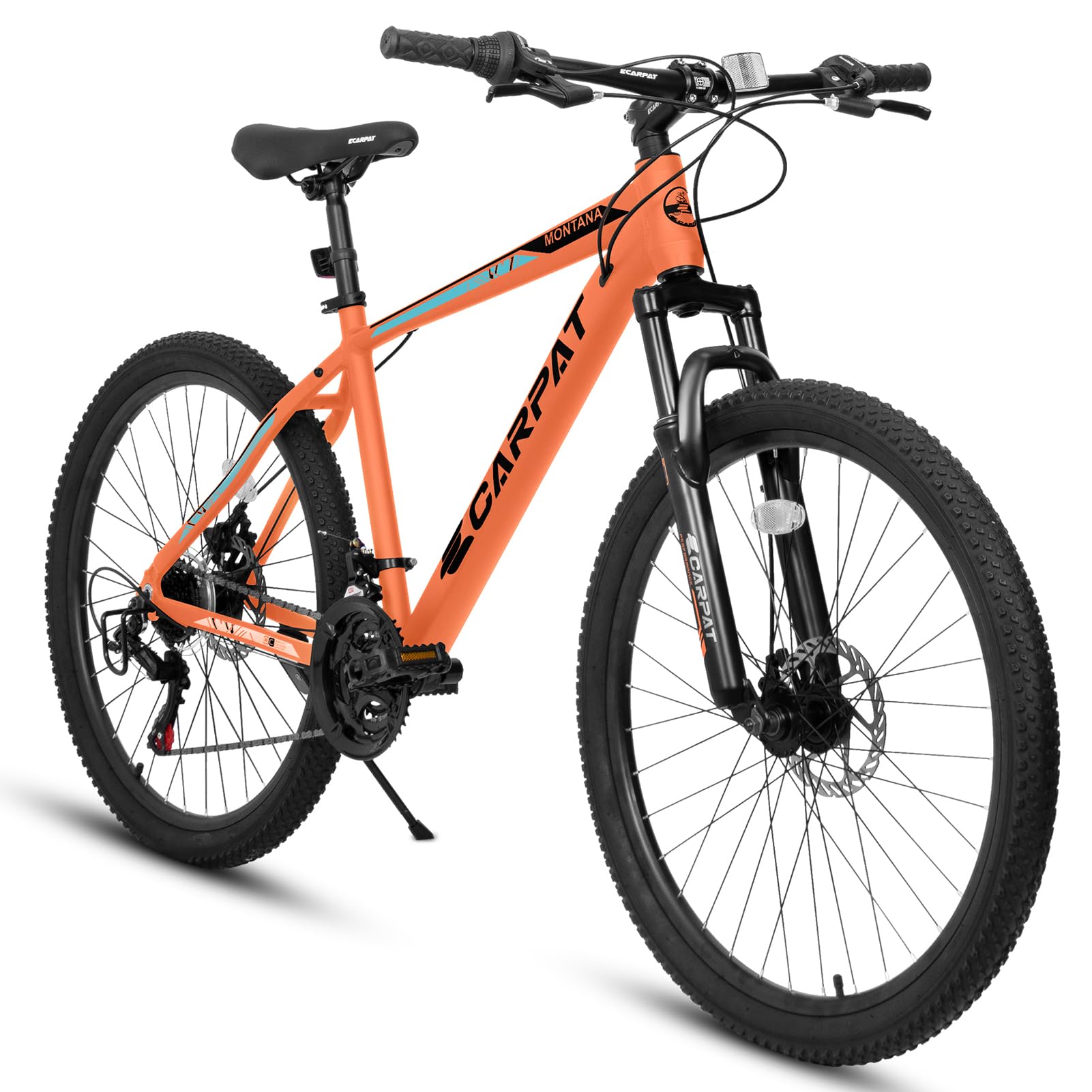 26 Inch Mountain Bike, Disc Brakes and Front/Full Suspension Mountain Bike, 21 Speeds Carbon Steel/Aluminum, Adult and Teens Bicycle for Mens Womens Trail Commuter City Snow