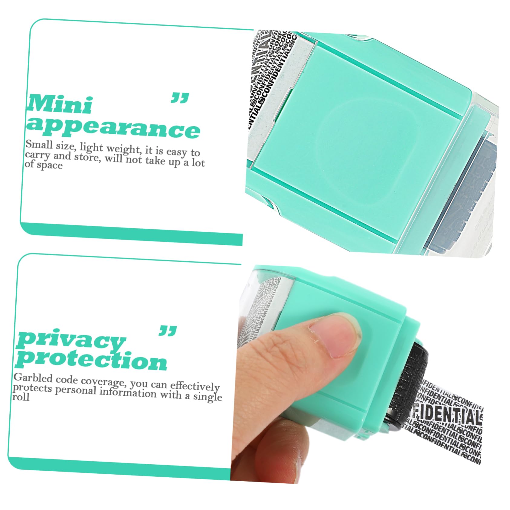 NUOBESTY 4pezzi Portable Roller Stamp Multi-function Id Stamp Per La Privacy Domestica Timbro Per Protezione Documenti Copertura Codice Illeggibile Per Fatture e Documenti Personali