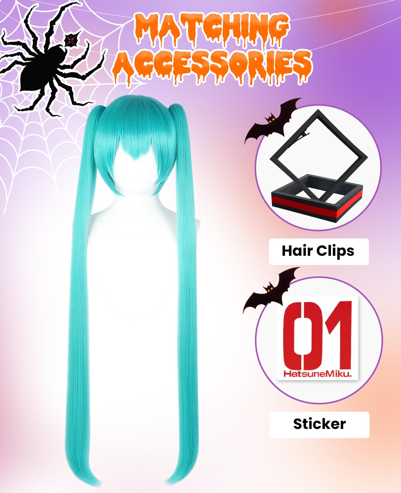 Swooflia Blue Ponytail Wig for Women & Cosplay Accessories - Convenient Set Includes Adjustable Wig Cap, Hair Clips, Cosplay Wig for Halloween, Costume, and Daily Use (Wig2-28)