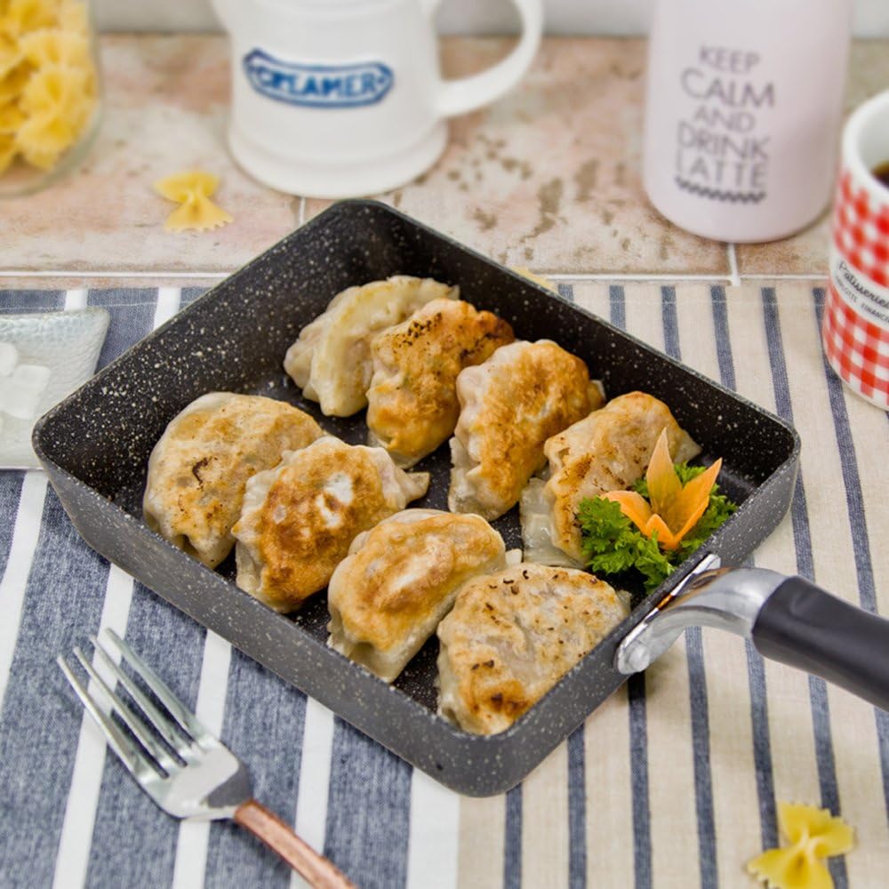 Tamagoyaki Japanese Omelette Pan/Egg Pan, Colour Collection/Hard Anodized Non-Stick Coating Carbon Steel Pan (PFOA Free) Rectangle Frying Pan Mini Frying Pan (Light Blue)