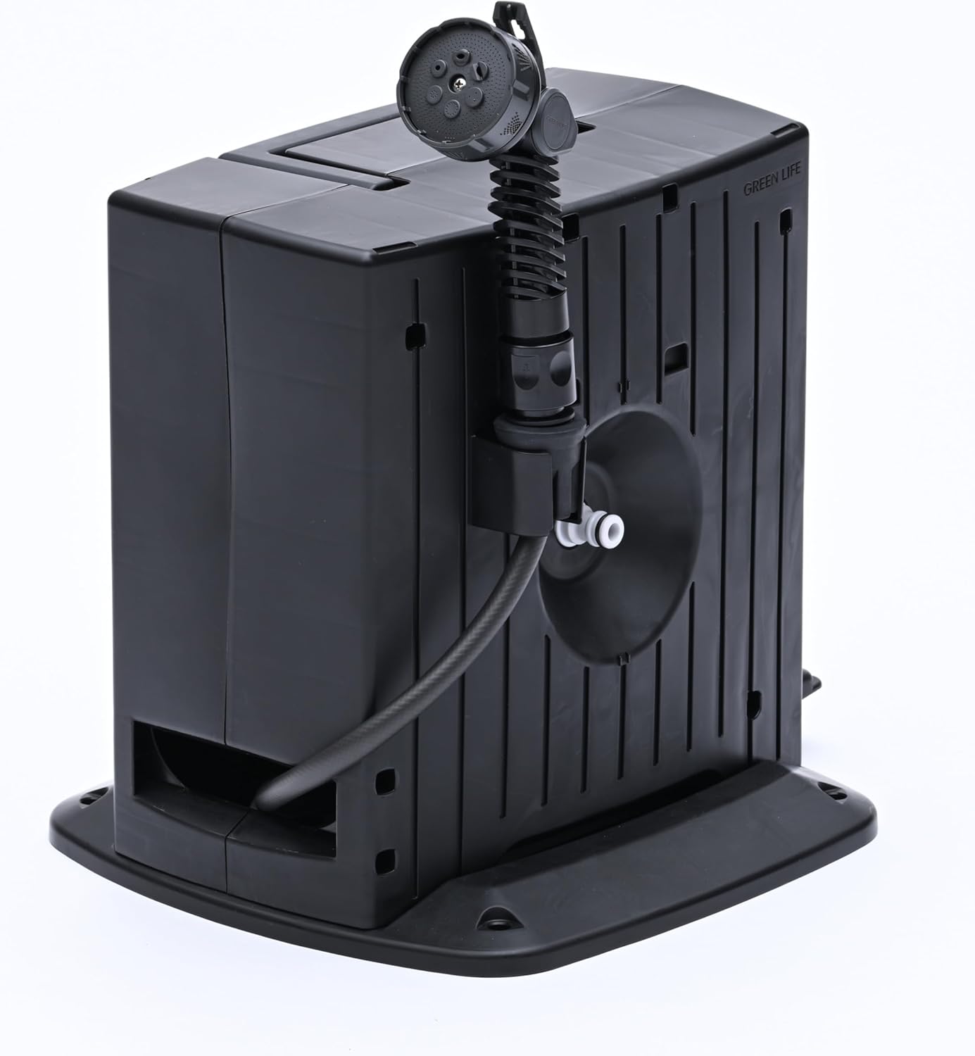 Green Life Horse Hose Reel 66.6 ft (20 m) Automatic Self-winding Compact Storage Black x Ash Gray Color G-Auto PRGA-20(BK/AGY)