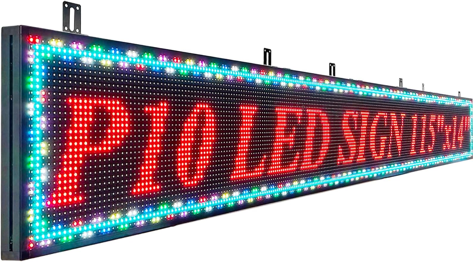 P10 Programmable LED Sign, 115"x14" Outdoor Digital Display Board with Custom Scrolling Text,Electronic Message Board for Business Advertising, Waterproof Marquee Ticker