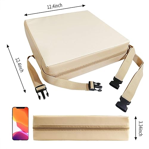 Miniatura 4 de Asiento elevador para niños o niñas, con hebilla de seguridad, lavable, de poliuretano, con 2 correas, para niños, asiento para mesa de comedor,