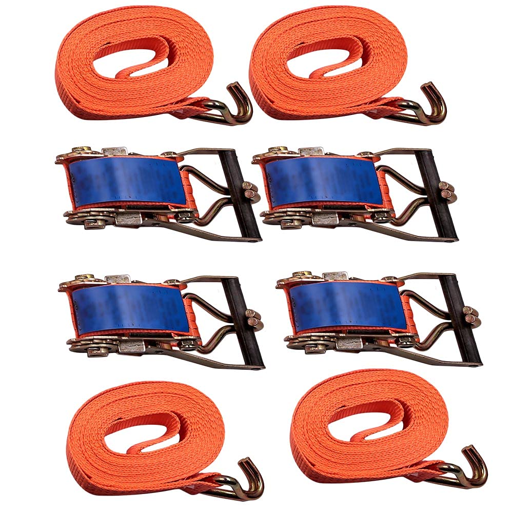 10 Stück 5000kg 6m Spanngurte mit Ratsche 2 teilig zweiteilig mit Haken Ratschengurt Zurrgurte 50mm 5000 daN 5t für die professionelle Ladungssicherung (6M, 5T)