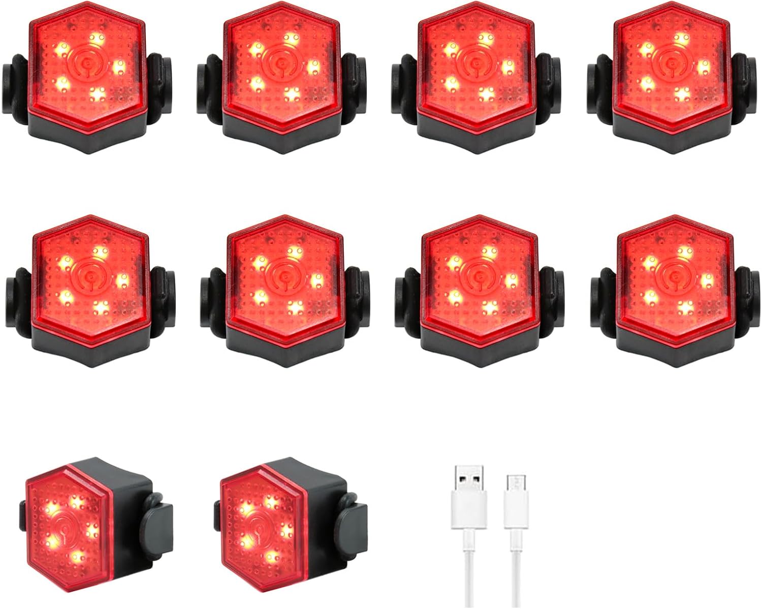 LED Safety Light, Running Lights for Runners LED Bike Tail Lights Clip on Dogs Light for Walking at Night, Jogging, High Visibility Strobe Accessories Hiking Cycling Camping Boat