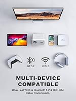 Vista 6 de 【Compatible with Netflix & Auto focus 】VISSPL Smart Projector with WiFi and Bluetooth, Auto Focus & Keystone Protable Mini Projector with Stand, 4K