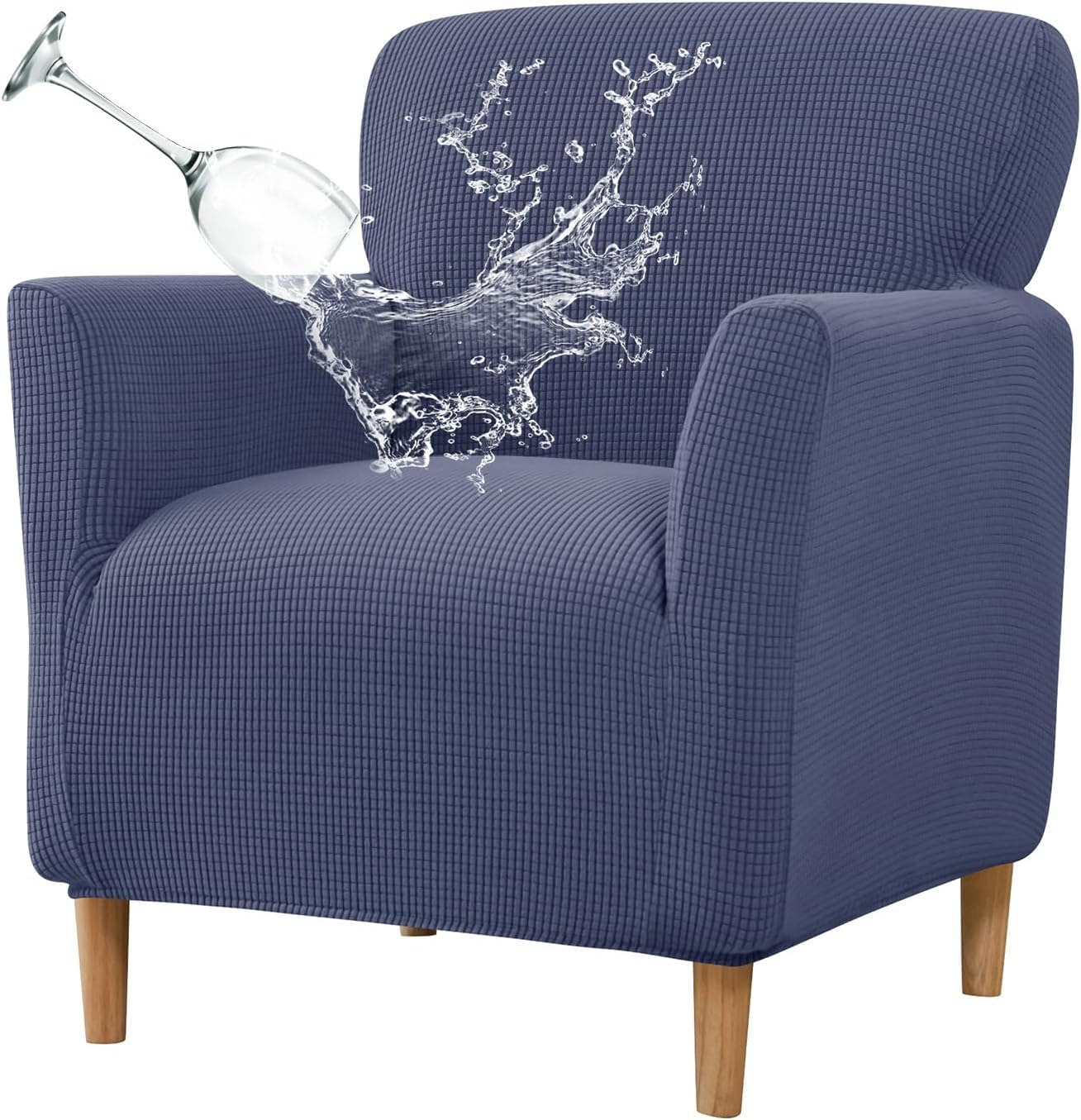 Copripoltrona Elasticizzato Chesterfield 1 Posto - Fodera Universale Per Poltrona A Vasca, Lavabile, Tinta Unita (Colore #30, Taglia 2 Pezzi)
