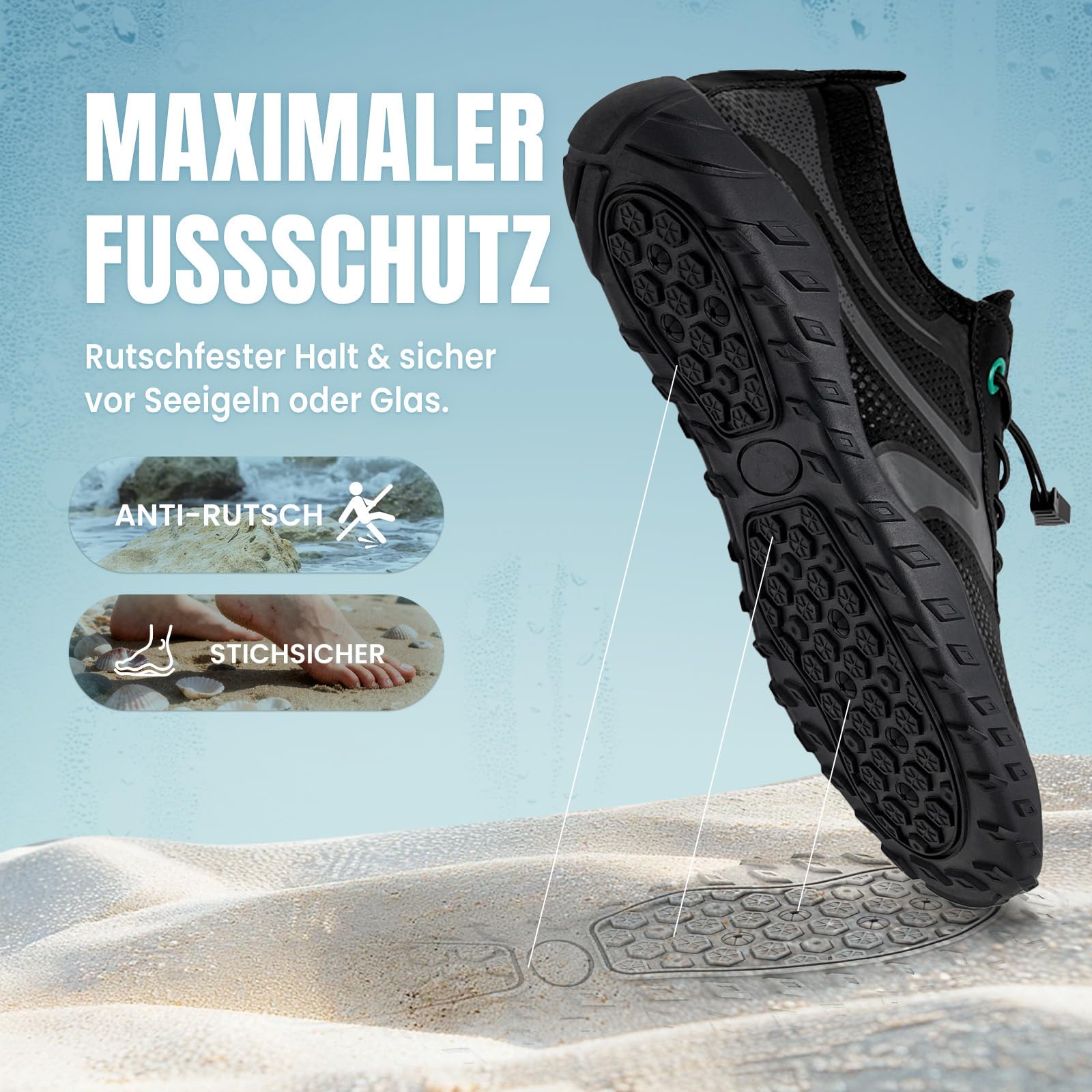 WateLves Zapatos de Agua Hombre Mujer AcuáTicos Surf Antideslizante Secado Rápido Resistentey Duradero Unisex Viajar Playa Natación