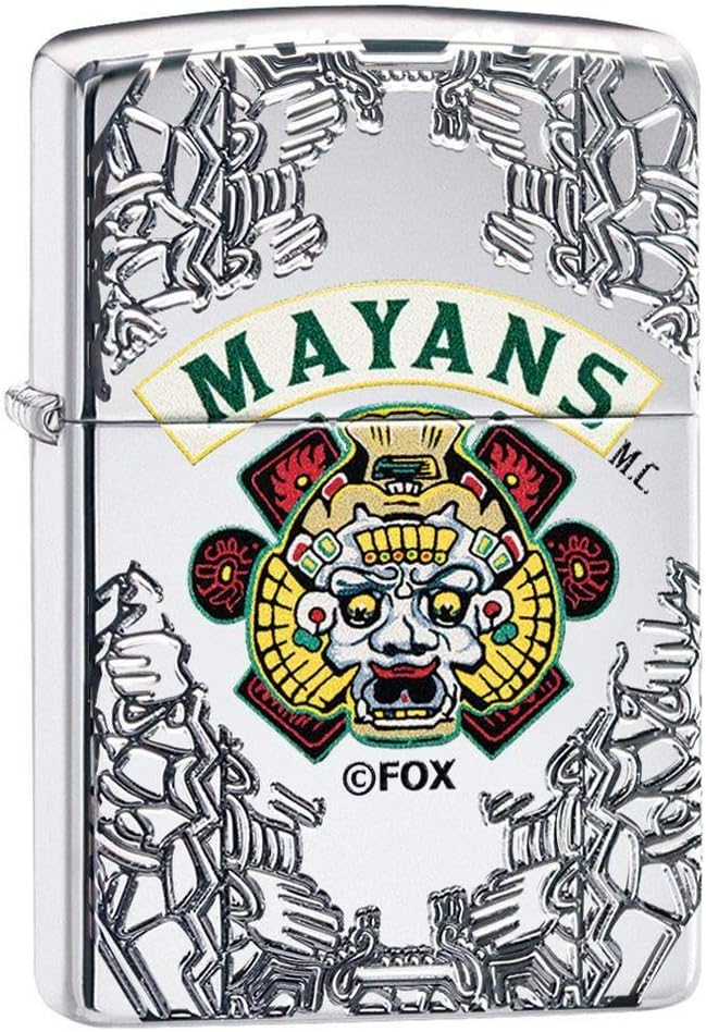 Zippo Mayans M.C. Pocket Lighter, High Polish Chrome, One Size