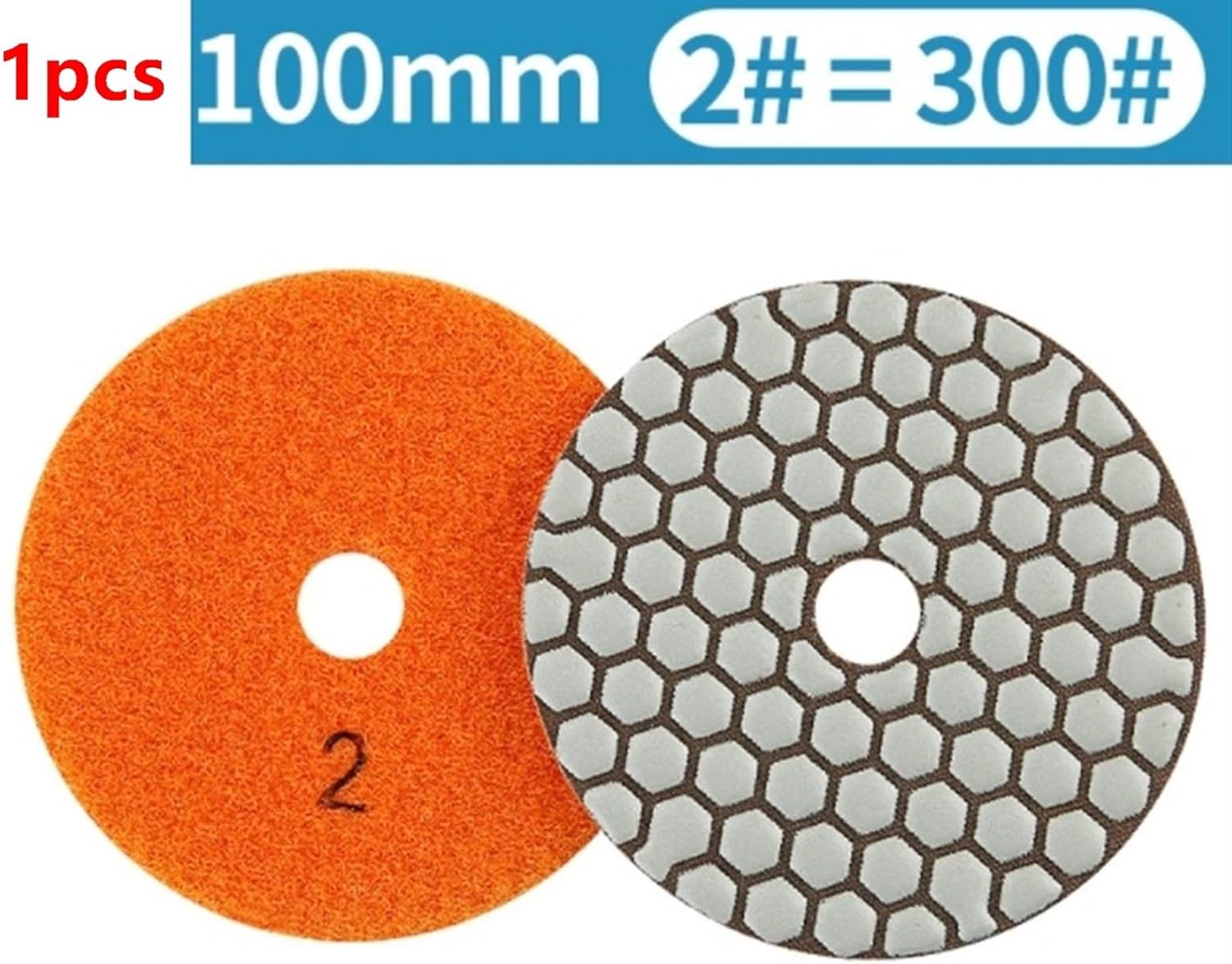 Bench grinder buffing wheel, 1pc 7pcs Diamond Resin Bond Dry Polishing Pad 4"/100mm Grit #50-#3000 Granite Marble Stone Flexible Sanding Polisher Disc(300 1pcs)